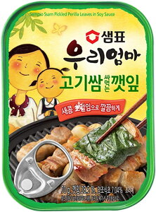 Sempio セムピョ 泉標 エゴマの葉キムチ(醤油味)70g エゴマの葉を醤油ベースの甘口タレで漬け込んだ缶詰