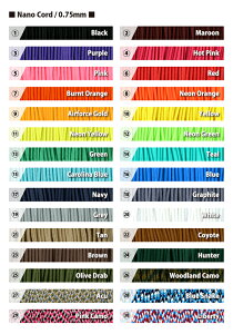 �y�l�R�|�X�֑Ή��z �y 3m �J�b�g���� �z Nano Cord �A�����J�� �p���R�[�h , Atwood Rope MFG�А� �i�m�R�[�h �����F��0.75mm �����������ɐF���w�肵�Ă��������B