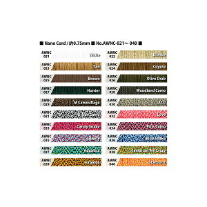 �y 1�� 300ft / ��90m �zNano Cord ATWOOD ROPE MFG�А� / �A�����J�� �i�m�R�[�h Para Cord 36 lbs �p���R�[�h , �p���R�[�h �����F��0.75mm �����������ɐF���w�肵�Ă��������B