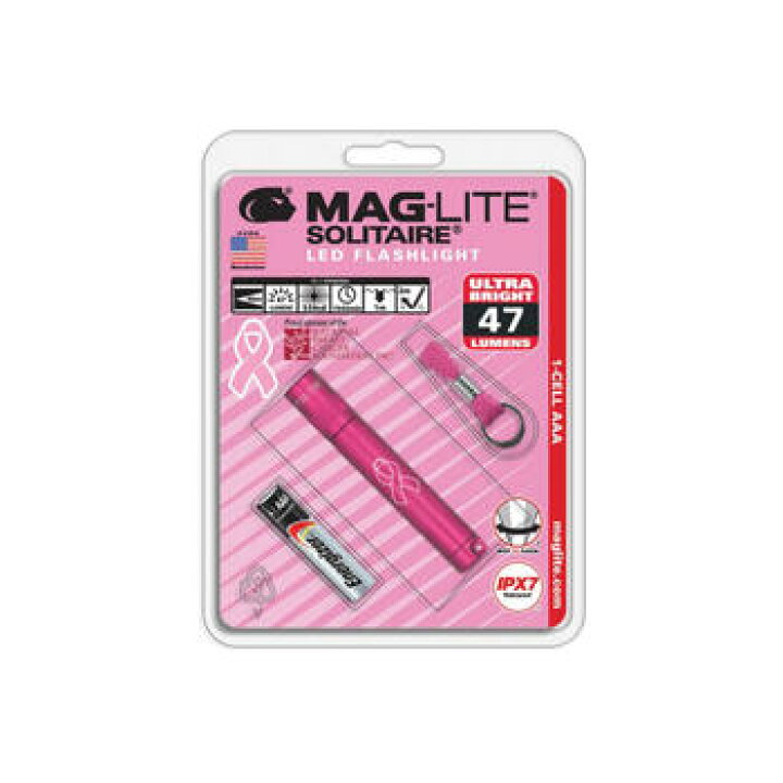 楽天市場 ネコポス便対応 Ledモデル ブリスター パック仕様 本体色 ピンク National Breast Cancer Maglite Solitaire Led Flashlight マグライト ソリテール Led ホットピンク Hot Pink Nbcf ピンクリボン グッズ ホルキン