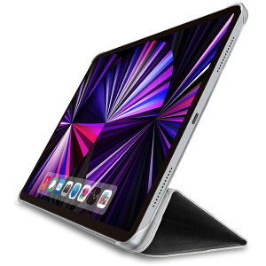 �G���R�� iPad Pro 11�C���` ��4/3/2���� (2022/2021/2020�N) �P�[�X �w�ʃN���A �O�܂�X�^���h �y�� �\�t�g���U�[ �u���b�N TB-A21PMWV2BK
