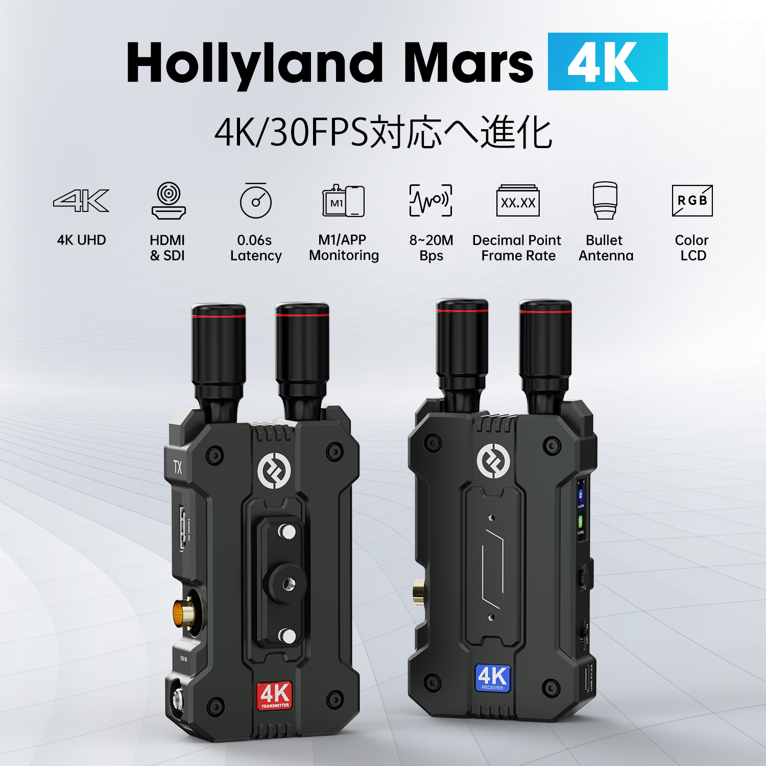 楽天市場】Hollyland Mars 4K ワイヤレス映像伝送システム 4K30P対応 