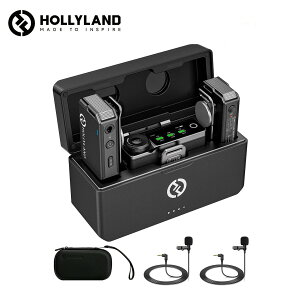 Hollyland Lark Max ���C�����X�}�C�N�yiPhone 16 / iPhone 15�V���[�Y�Ή��E48kHz/24bit�������EENC�m�C�Y�L�����Z�����O�E8GB�X�g���[�W�z�[�d���������y�A�����O �}�O�l�b�g���N���b�v�E�^�b�`�X�N���[