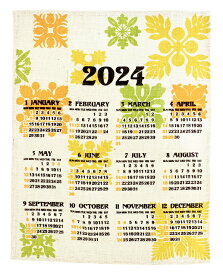 ハワイアン カレンダー ハワイアンキルト 2024年 ジュート カレンダー インテリア ハワイアン雑貨 壁掛けカレンダー ワンページ ポスター (ハワイアンキルト) ハワイアン 雑貨 おしゃれ インテリア ハワイアン雑貨 ハワイ お土産 雑貨