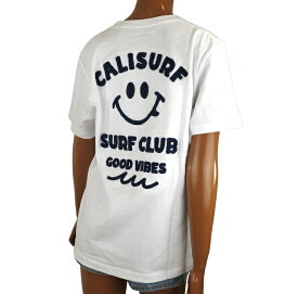 半袖 レディース Tシャツ ハワイ スマイル カリサーフ Cali Surf サーフブランド (レディース/ホワイト1) ハワイアン雑貨 232CF2ST086 送料無料 ハワイアン にこちゃん