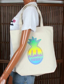 ハワイアン 雑貨 バッグ ハワイアン雑貨 HID ハワイアンアイランドデザイン トートバッグ パイナップルエコバッグ(レインボー)ハワイアン 雑貨 ハワイアン雑貨 ハワイアン雑貨 ハワイ お土産 ハワイアン バッグ