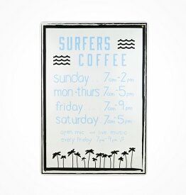 サインボード ハワイアン雑貨 インテリア ハワイアン サインプレート SURFERS COFFEE 雑貨 看板 ハワイ サーファーズコーヒー インテリア