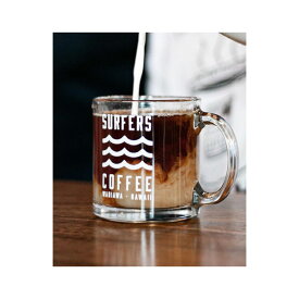 ハワイアン雑貨 SURFERS COFFEE サーファーズコーヒー グラスマグカップ コーヒーカップ ガラス製 ハワイ マグカップ おしゃれ 雑貨 ハワイアン インテリア