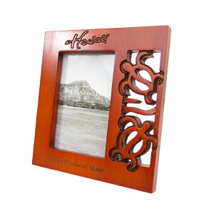 ハワイアン雑貨 写真たて フォトスタンド フォトフレーム アーヌエウッドフォトフレーム (ホヌ) ウッドタイプ 記念日 結婚祝い 出産祝い 祝い おしゃれ インテリア ハワイアン ハワイ 木製