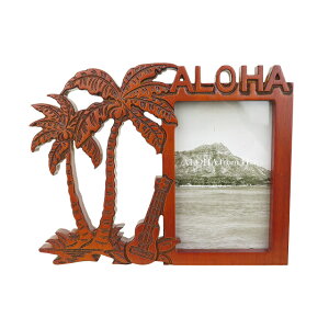 ハワイアン雑貨 写真たて フォトスタンド フォトフレーム ビーチウッドフォトフレーム (パームツリー) ウッドタイプ 記念日 結婚祝い 出産祝い 祝い おしゃれ インテリア ハワイアン ハワイ