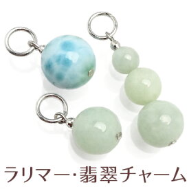 チャーム パーツ【ラリマー 翡翠】パワーストーン 天然石チャーム ビーズ ネックレス/ペンダントトップ/ストラップ/ブレスレット/ピアス/イヤリング/リング用 メンズ/レディース/ペア