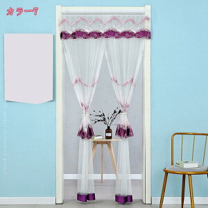 のれん レース花 刺繍 華やか レース プリンセス 刺繍重のれん 姫系 レイヤード 北欧 目隠し 間仕切り ロング カーテン マジックテープ式 飾り物 キッチン リビング 玄関 出入り口 洗面所 虫