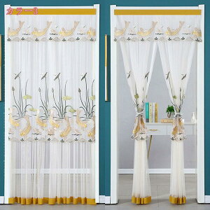 花柄レース つっぱり式 マジックテープ式 カーテン おしゃれ 虫除け レースカーテン 暖簾 洗面所 ドアカーテン キッチン 1枚入り ロング丈 蚊よけ 北欧風 取り付け簡単 エレガント 玄関 のれ