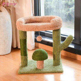 500円OFFクーポン サボテン キャットタワー 大型猫 据え置き 安定感 爪とぎ 猫ベッド シンプル 猫ツリー 猫タワー 小型 省スペース 展望台 低い スリム ねこベッド コンパクト 爪研ぎ シニア 子猫 掃除簡単 おしゃれ holosbird-goods1