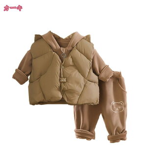 1000円OFFクーポン 子供服 女の子 冬服 3点セット キッズ パーカー+パンツ+中綿ベスト 上下セット 暖かい レジャー 冬着 女の子 セットアップ ロングパンツ 通園 通学 かわいい ジャージ 通学着