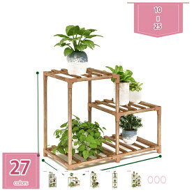 1000円OFFクーポン 屋内植物用植物スタンド、複数の植物用の木製屋外段付き植物棚、3タイヤ7鉢植えラダー植物ホルダーテーブル植物ポットスタンド窓用ガーデンバルコニーパティオリビングルーム フラワースタンド holosbird-goods1