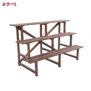 フラワースタンド 3段 幅130 屋外 木製 おしゃれ プランタースタンド フラワーラック ガーデニング 棚 ベンチ 北欧 シンプル 庭 ベランダ テラス 屋内 フラワースタンド 3段タイプ 室内 屋外