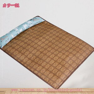 ペットベッド 夏用 スクエア型 模様 洗える 暑さ対策 ござ付き 枕付き 小型犬用 クッション 犬猫兼用 熱中症防 吸熱 クッション クールごろ寝マット 柔らかい 涼感 ひんやり 滑り止め底面 洗