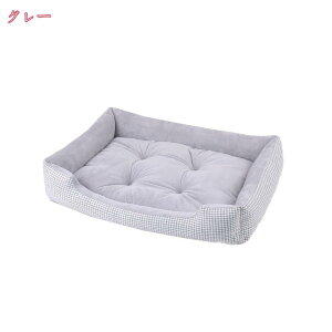 ペットベッド ペットソファー 犬 猫 マット スクエア型 ペットクッション 洗える フランネル チエック柄 ふわふわ 暖かい 秋冬用 おしゃれ ブラウン holosbird-goods1