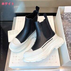 厚底 サイドゴア チェルシーブーツ ブーツ 長靴レインシューズ レディース 防水 雨 ブーツ レディース サイドゴア 厚底ブーツ ショートブーツ ヒール 黒 美脚 歩きやすい おしゃれ 太ヒール