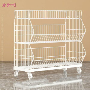 1000円OFFクーポン キッチンワゴン ラック バスケットトローリー キャスター付き 3段 収納ワゴン スリム オフィス キッチン 移動式 隙間収納 すきま収納 頑丈 小物収納 オープンラック 収納カ