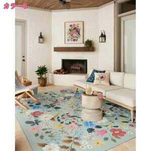 ラグ ペルシャ ラグカーペット 花模様 北欧風 じゅうたん 洗える ペルシャ絨毯 ラグ マット 薔薇柄 夏用 デザイン 吸水速乾 滑り止め付 抗菌 きれい お洒落 レトロ ヴィンテージ マット 宮廷