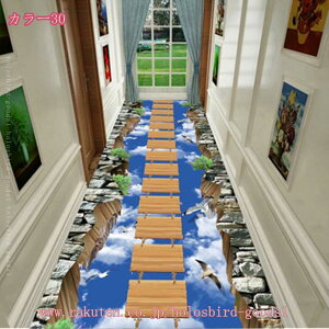 花 プリント ラグ ロングカーペット 廊下のカーペットロング ランナー ラグ 滑り止め 廊下敷きカーペッ 通路 エントランス 敷物 フロアマット3D 立体的な 植物の花 吸水 通気性 耐摩耗性 カ