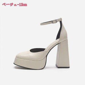 パンプス 厚底 サンダル 走れる 痛くない オフィス 結婚式 疲れない ハイヒール 12cm 黒 エレガント 軽量 美脚 レディース パーティー オシャレ チャンキーヒール サイドカット ストラップ 歩