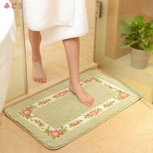 玄関マット バスマット モノトーン 花柄 北欧風 カラー 洗える キッチンマット 滑り止め付 吸水速乾 抗菌防臭 ドアマット 足ふきマット ラグ 室内 屋内 ふわふわ 洗面所 バスルーム ベッドル