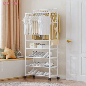 キャスター付き ハンガーラック 室内物干し スタイルハンガー 洋服掛け 頑丈 ハンガーラック 洋服ハンガー 衣類収納ラック パイプハンガーラック 耐久 省スペース 組立簡単 ハンガーラック