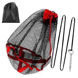 サンライク(SANLIKE)釣り用ネットスカリビクネットコンパクト携帯便利軽量小型フィッシュネット魚キープ渓流・磯釣り・湖用・海釣り対応(長さ50cmx幅50cm)