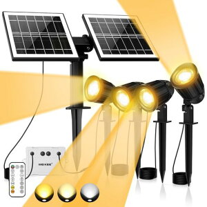 【MEIKEE2024年リモコン型】ガーデンライトソーラー式アップライトスポットライト屋外800LMIP66防水調色調光タイマー20時間連続点灯明暗センサー自動点灯/消灯メモリー機能庭園花壇芝生祝…