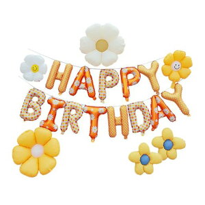 FENGCHE誕生日飾り風船バースデーパーティーデコレーションフラワーバルーンお花風船happybirthday文字風船ベビーシャワー撮影(文字風船+お花風船)