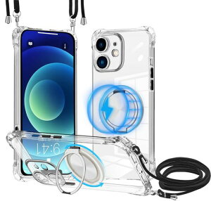 iPhone12�p�P�[�X�N���AMagSafe�Ή������O�t�����C�����X�[�d�l�b�N�V�����_�[iphone12�J�o�[���|����|���΂߂����R�t���؍��ϏՌ��ČRMIL�K�i�擾�X�^���h�@�\�c�����Ή����������\
