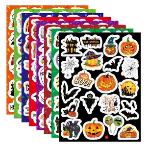 �n���E�B�� �X�e�b�J�[ 8���Z�b�g 160pcs �n���E�B�� �V�[�� �J�{�`�� �R�E���� ���΂� �N�� �N���̑� �L �X�e�b�J�[ �� �� �h�A �蒠 �m�[�g �X�[�c�P�[�X �m�[�g�p�\�R�� �M�^�[ ���[�� �n�c
