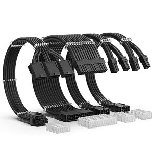 AsiaHorse PCIE5.0 12VHPWR �X���[�u�����R�[�h�A16(12+4)�s��/24�s�� ATX/2x8(4+4)�s�� EPS�Ή��A���A30CM�AGPU 3090Ti/RTX 4000�V���[�Y�݊�