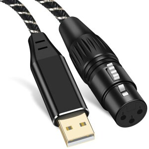 XLR USB�}�C�N�P�[�u��,2M XLR ���Xto USB ���^���I�[�f�B�I�ϊ��P�[�u���A�}�C�N����/���b�v�g�b�v/�^�u���b�g���֕ϊ��APC�}�C�N�p �J���I�P �X�^�W�I�^�� Windows Mac os i0S Android Linux Unix