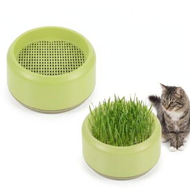 SUPVOX 猫草栽培キット 水耕栽培プランター 土を使わない 衛生的 猫草 栽培セット 室内用 軽量 プラスチック製 猫用 草 育てる 容器 お手入れ簡単 グリーン