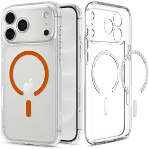Spigen iPhone 18 Pro Max / 17 Pro Max �P�[�X �E���g���E�n�C�u���b�h�E�}�O�t�B�b�g(�N���A�E�I�����W)