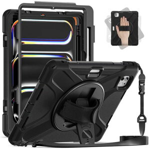 GOOVEN�K��iPadAir11�C���`2026�N2025�N2024�N/Air��45����10.9�C���`/Pro11��4321����p�̃P�[�X���|��360�x��]�n���h�X�g���b�v�V�����_�[�X�g���b�v�c�u�����u��Pencil