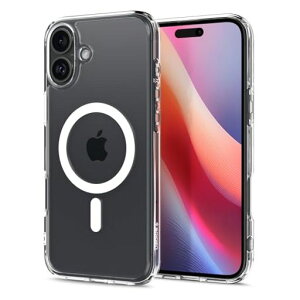 Spigen �y�n��18�N�̋Z�p�́z iPhone 16 Plus �P�[�X �N���A MagSafe�Ή� �ϏՌ� �X�g���b�v�z�[�� ���ϖh�~ �o���p�[ �ČRMIL�K�i �E���g���E�n�C�u���b�h�E�}�O�t�B�b�g ACS08075 (�z���C�g)
