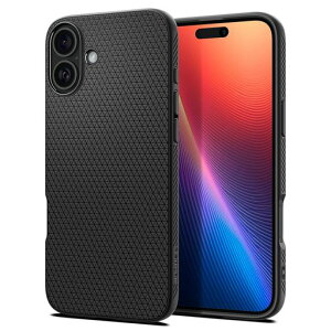 Spigen iPhone 16 Plus �P�[�X TPU �\�t�g �ϏՌ� �X�g���b�v�z�[�� �ČRMIL�K�i ���L�b�h�E�G�A ACS08066 (�}�b�g�E�u���b�N)