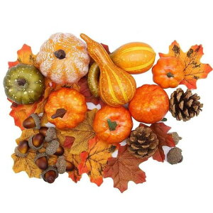 ハロウィンかぼちゃ飾りセット50PCSハロウィン偽南瓜紅葉どんぐり松ぼっくり組み合わせ感謝祭パーティー店舗イベント結婚式リースDIY撮影小道具屋外店舗部屋飾り付けハロウィーンプレ…