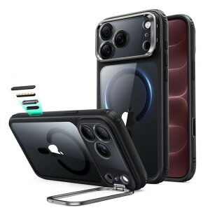 ESR iPhone18ProMax �P�[�X 17ProMax���p Flex�X�^���h 4�{�ČRMIL�K�i Classic Hybrid �N���A�u���b�N