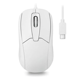 Perixx PERIMICE-209CW USB Type C �L�����w�}�E�X - 4.9�t�B�[�g �P�[�u�� - 1000 DPI - �z���C�g