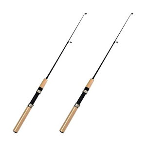 TVETE穴釣り用ロッド75cm【2本セット】コンパクトロッド振り出しロッド短竿伸縮可能収納時約32cm氷釣り冬釣りエビ釣り