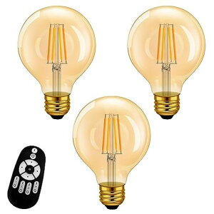 シャンデリア電球E26口金3個セット調光調色リモコン付き720lm消費電力6W(60W形相当)エジソン電球遠隔操作LEDランプ昼光色昼白色電球色常夜灯広配光タイプ90%省エネ茶色レトロ電球雰囲気