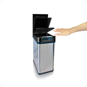 eモンズセンサー式自動開閉ゴミ箱【EM-09LMG】ブラック小型9Lセンサーふた付きインナーボックスステンレススリム卓上縦型角型自動ゴミ箱ダストボックスコンパクトインテリアトイレ洗面…