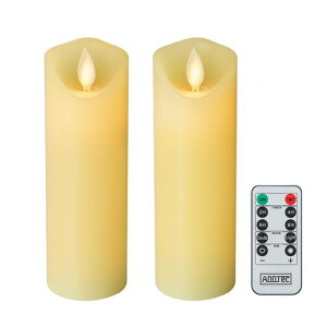AnnTecLEDキャンドルライト【2点セット】ledキャンドル電池式ロウソク燭台ledろうそく本物の炎のようにゆらめく火を使わないゆらゆら揺れる暖色光安全省エネ専用リモコン付自動消灯タイ…