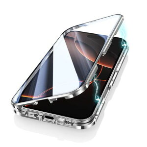 iPhone16Plus�P�[�X�S�ʃJ�o�[���b�N�@�\�t��+�}�O�l�b�g�����ʃN���A�����K���X���S���b�N�J�����ی�A���~�o���p�[�A�C�t�H��16plus�K���X�P�[�X���ʃP�[�X����(�V���o�[iPhone16Plus�p)